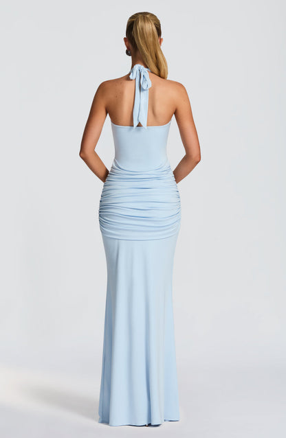 Sexy Halter Ruched Tie Bodycon Mermaid Dress