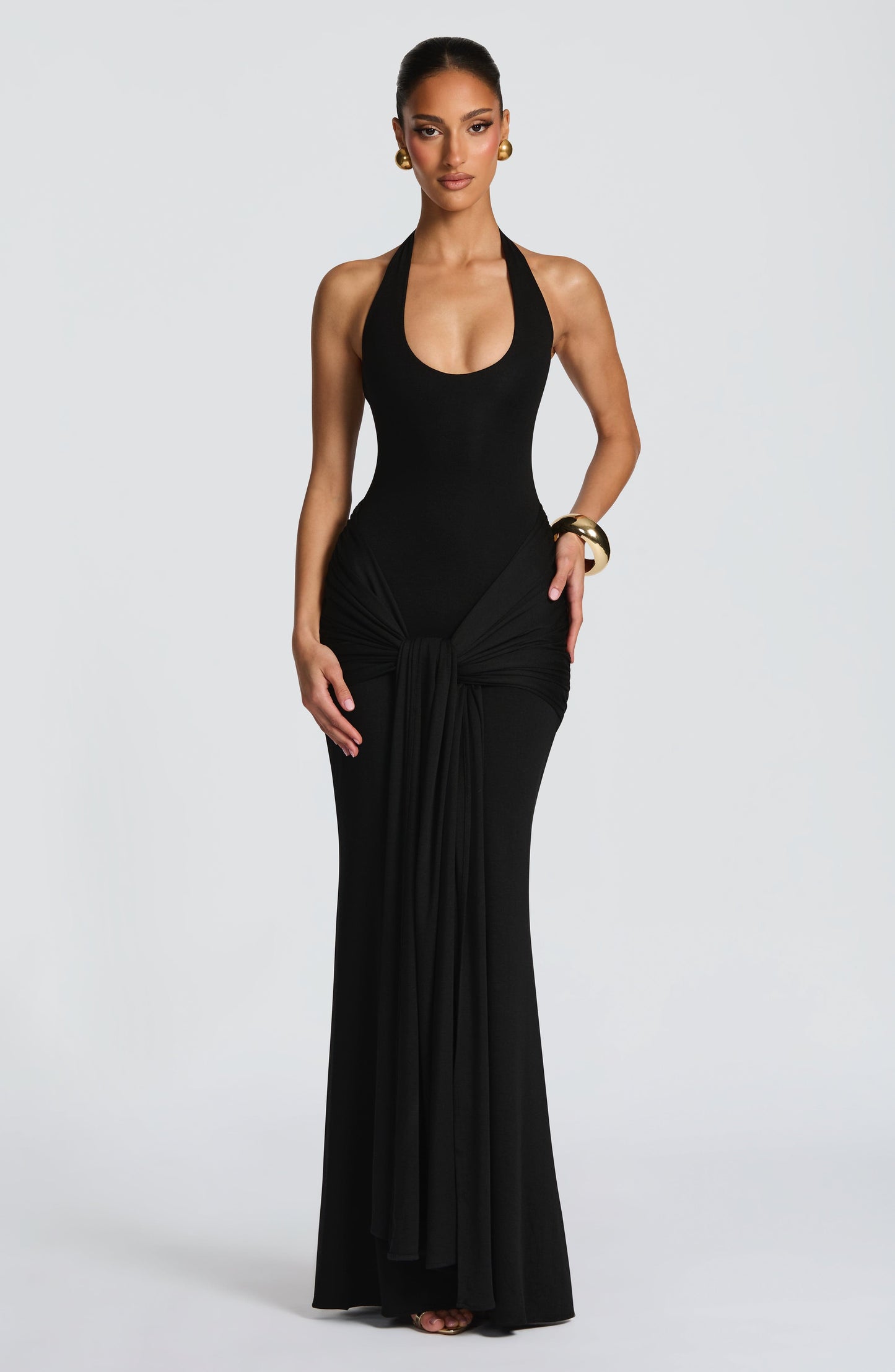 Sexy Halter Ruched Tie Bodycon Mermaid Dress