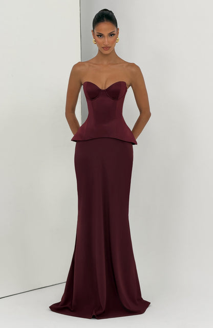 Kaia Maxi Skirt - Cherry Lacquer