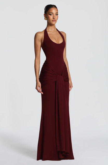 Sexy Halter Ruched Tie Bodycon Mermaid Dress