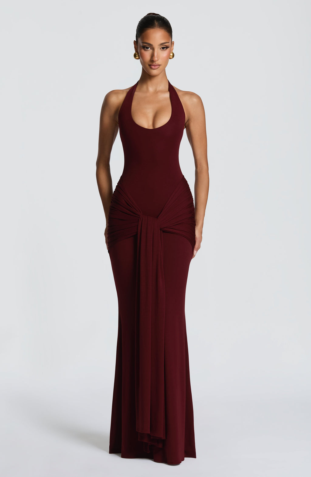 Sexy Halter Ruched Tie Bodycon Mermaid Dress