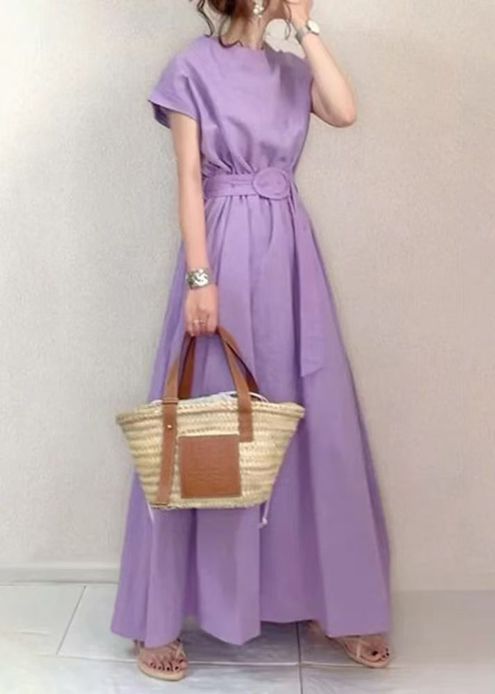 Fashion Lavender Tunic Exra Large Hem Cotton Ankle Dress Summer