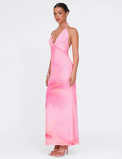 Denae Maxi Dress - Pink : Floral : Pink Blossom