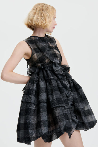 Giselle | Dress Gingham Jacquard Black
