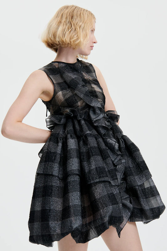 Giselle | Dress Gingham Jacquard Black