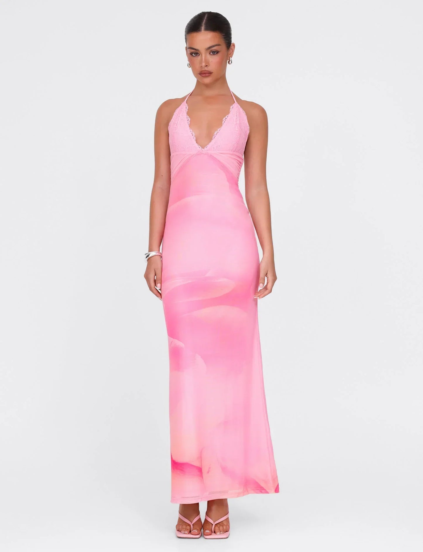 Denae Maxi Dress - Pink : Floral : Pink Blossom