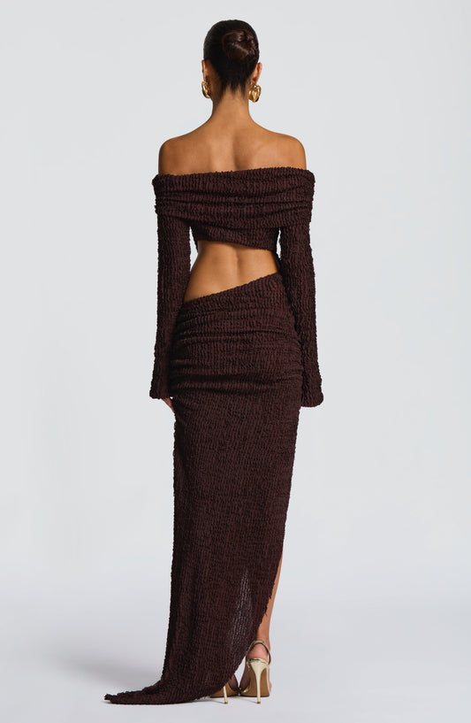 Adelphia Midi Dress - Plum Brown