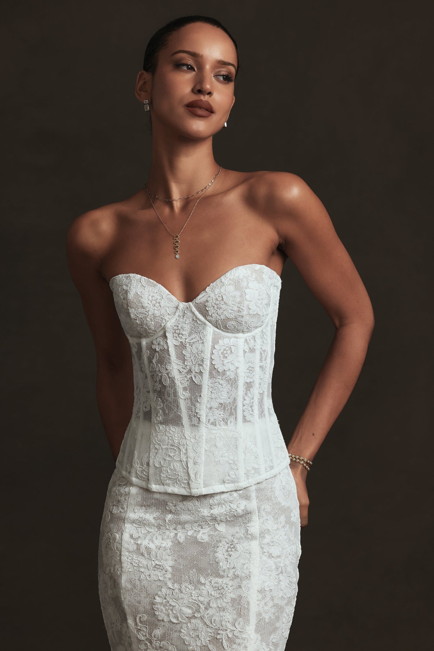 The Athena Set in White Chantilly Lace