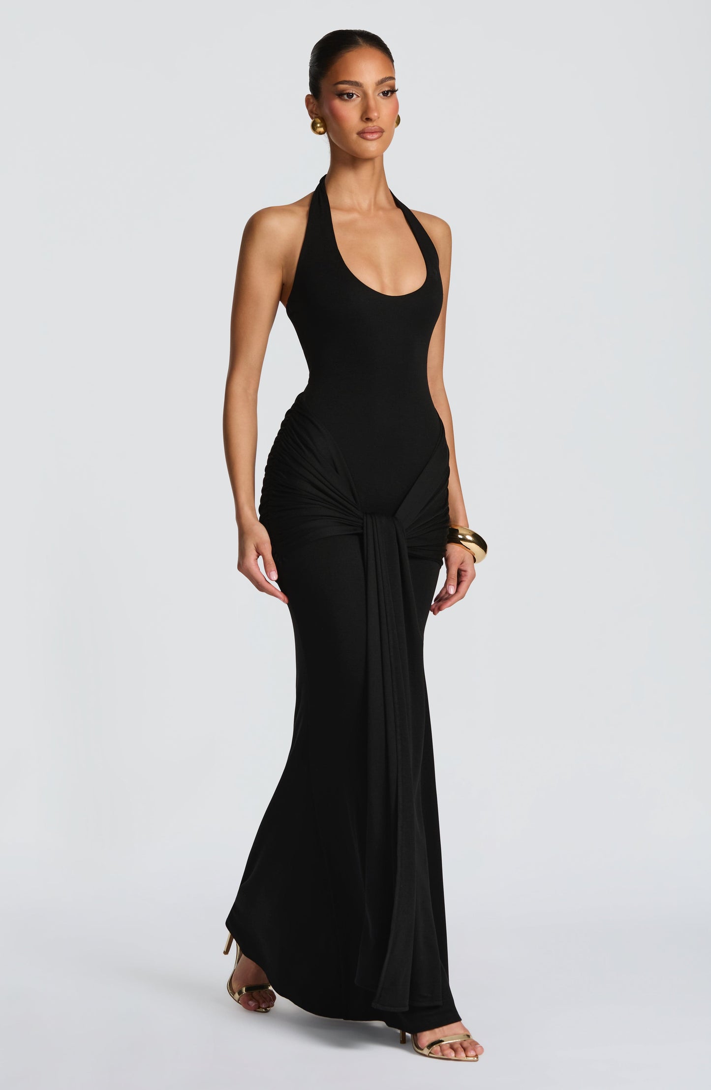 Sexy Halter Ruched Tie Bodycon Mermaid Dress