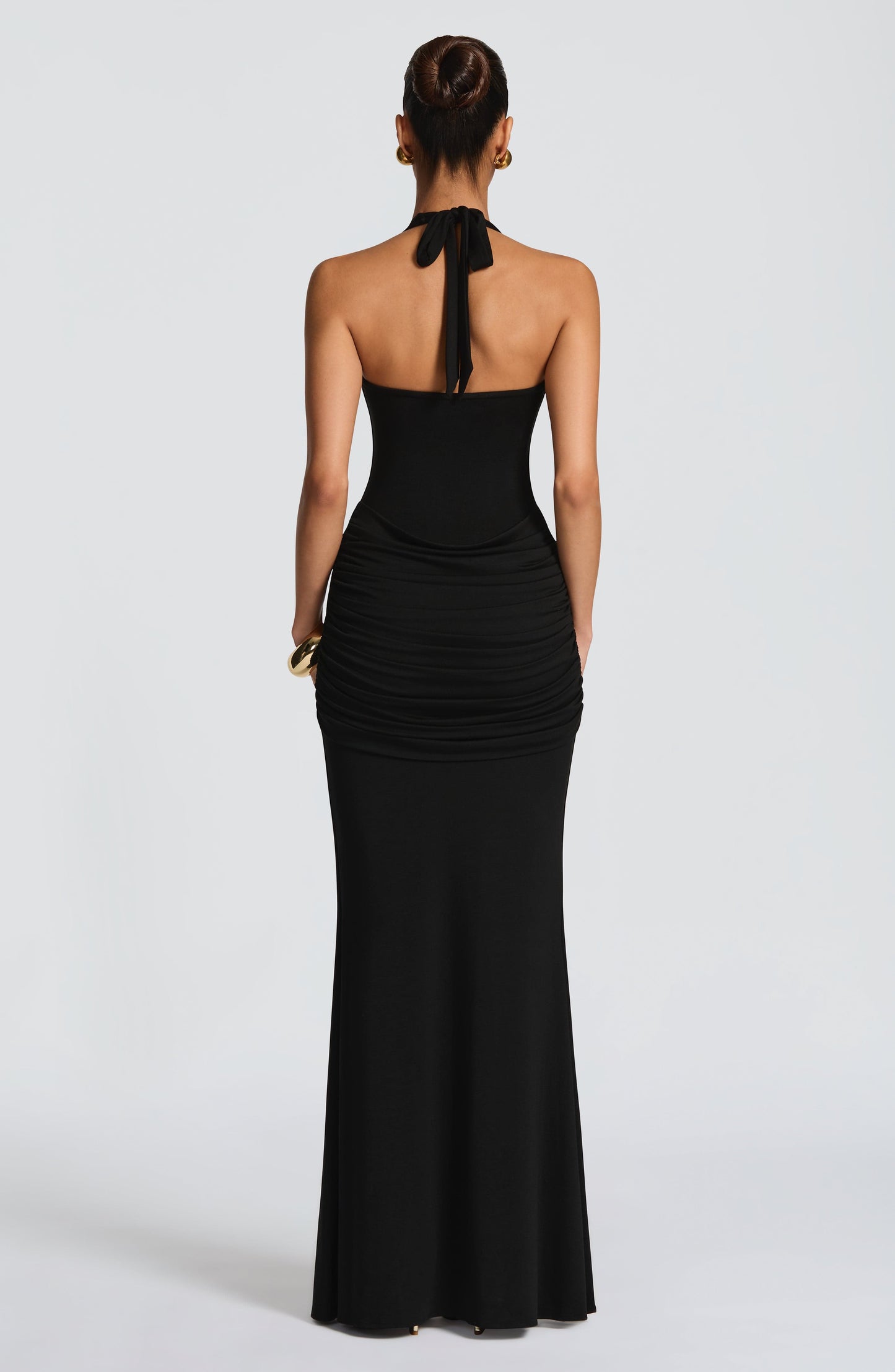Sexy Halter Ruched Tie Bodycon Mermaid Dress
