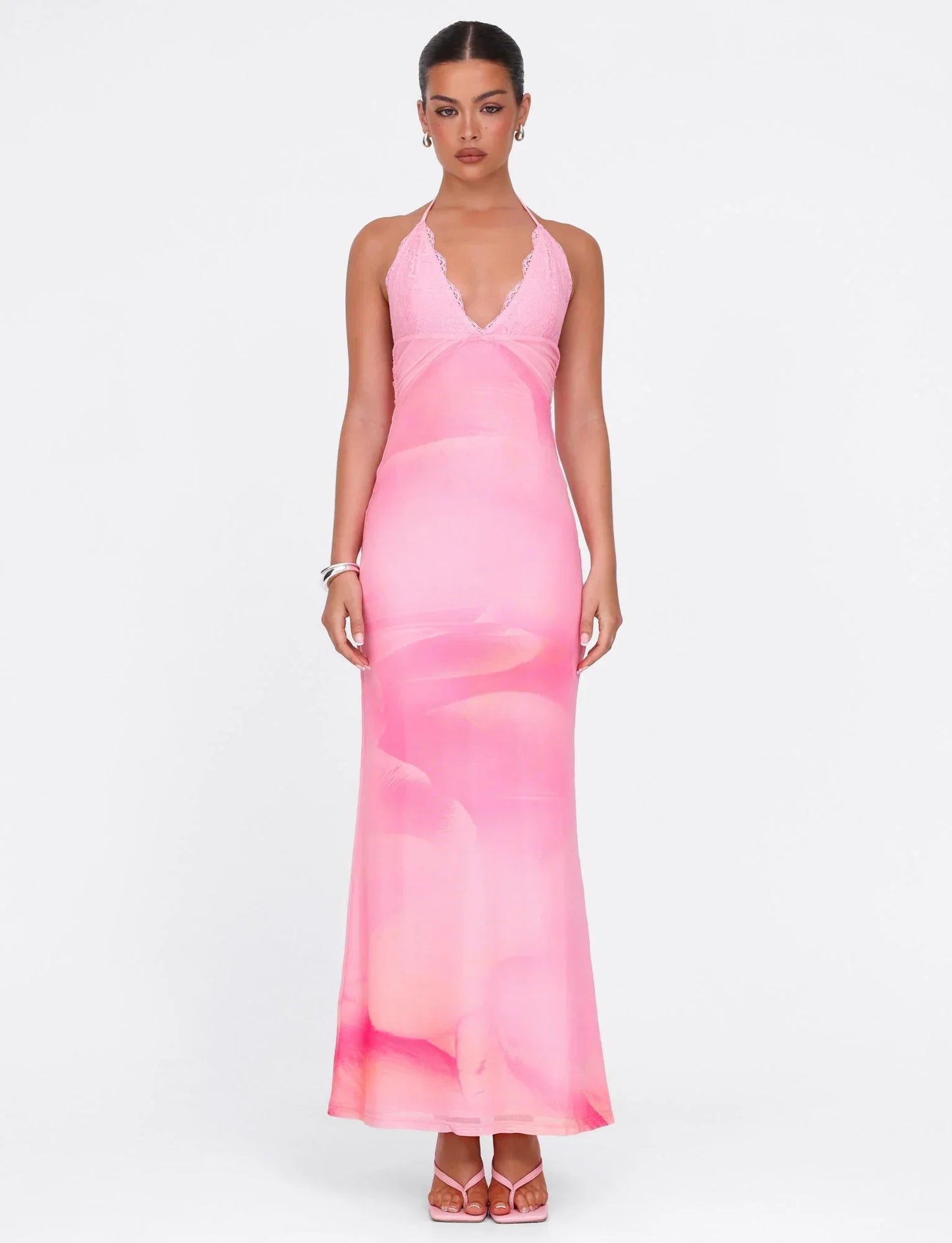Denae Maxi Dress - Pink : Floral : Pink Blossom
