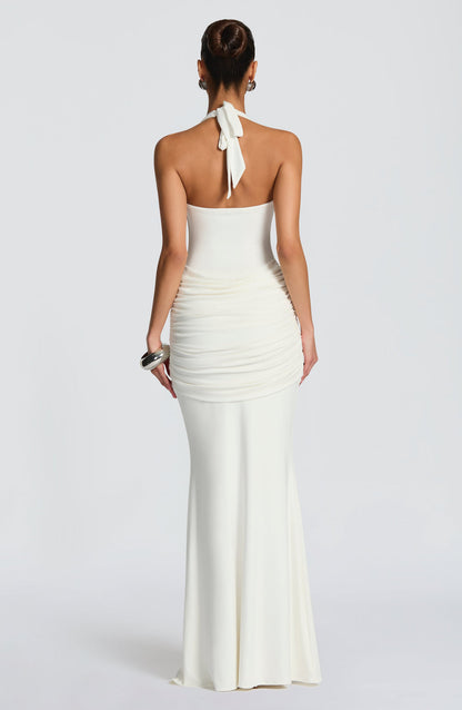 Sexy Halter Ruched Tie Bodycon Mermaid Dress